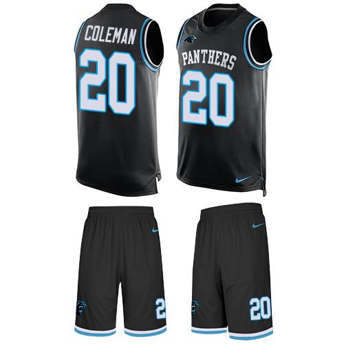 Nike Panthers #20 Kurt Coleman Black Team Color Men's Stitched NFL Limited Tank Top Suit Jersey